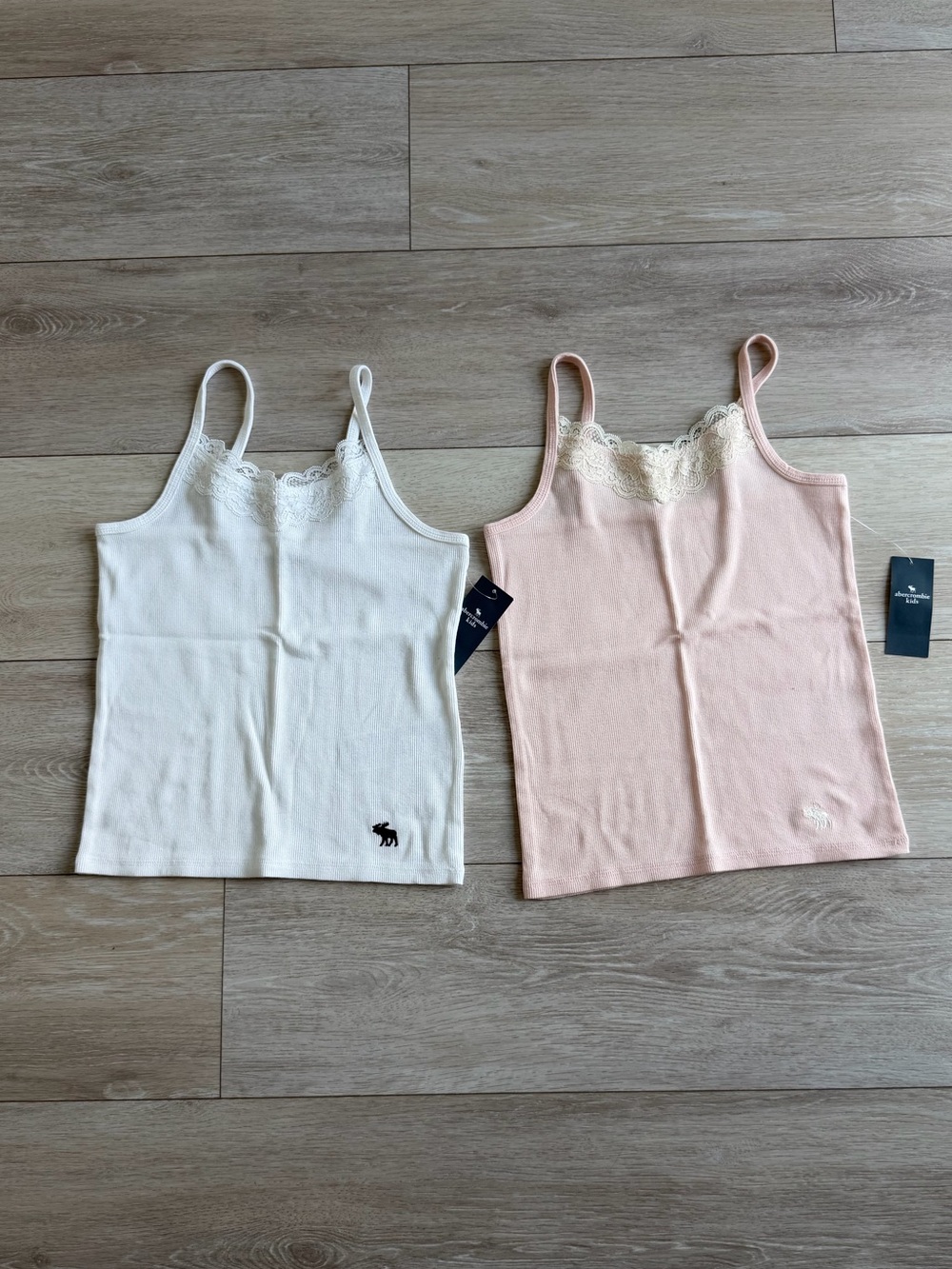 Abercrombie kids lace-trim icon cami tank top girls size 9 / 10